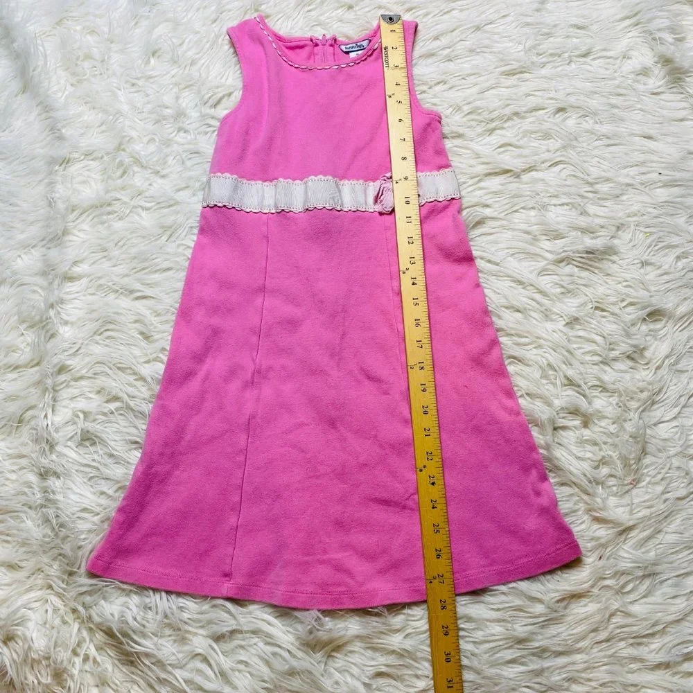 Hartstrings‎ Girls Knit A-Line Tank Dress Pink Ribboned Flower Waist Size 10